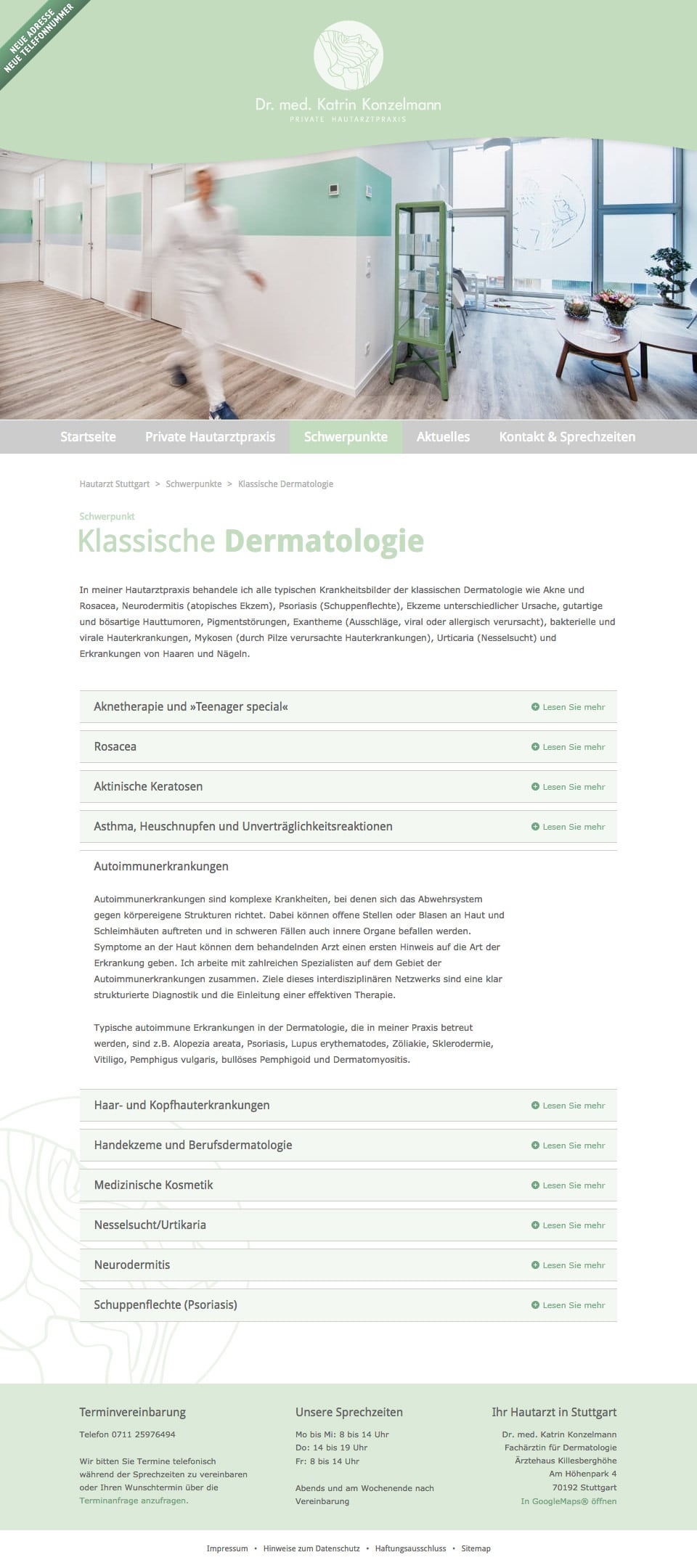 Hautarztpraxis Dr. Konzelmann: Webdesign
