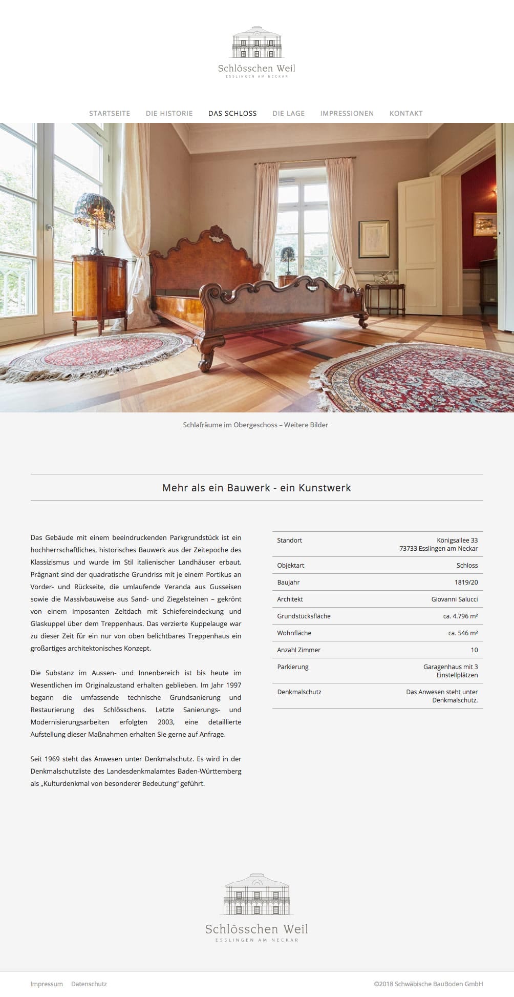Webdesign für Immobilien-Projekt Schloss Weil
