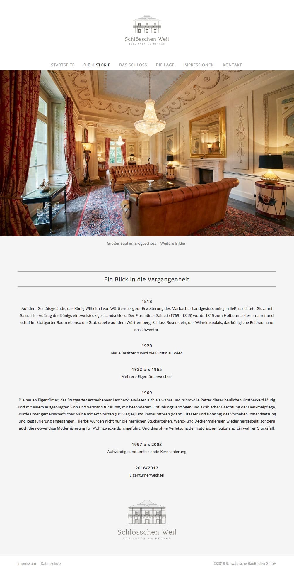 Website für Immobilien-Projekt Schloss Weil